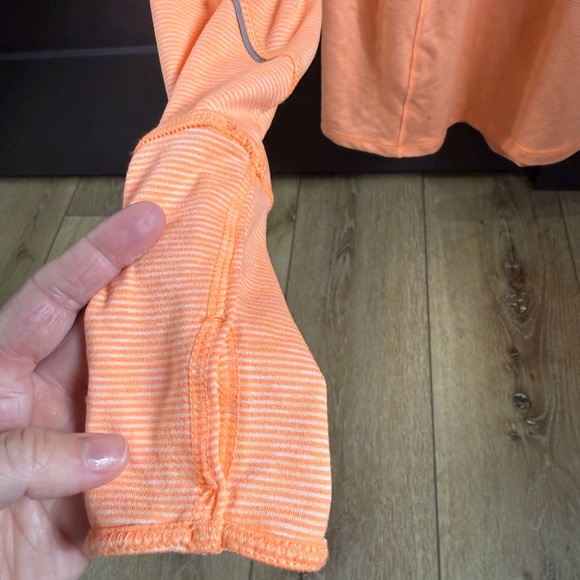 Tangerine Quarter Zip Striped Orange Top Long Sleeve Women’s Medium - Picture 6 of 10